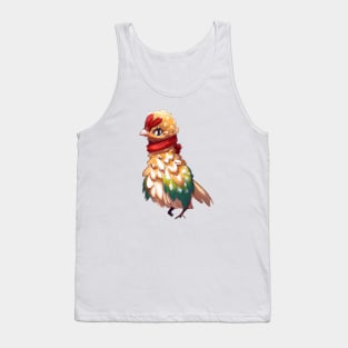 Cute Pheasant Drawing Tank Top